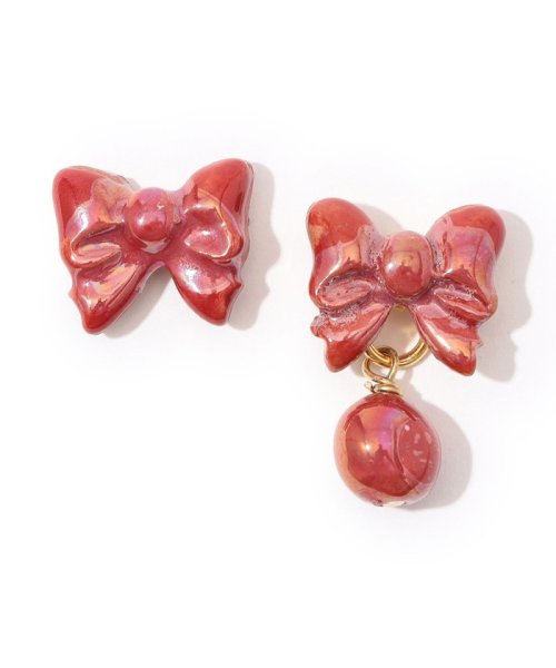 TOMORROWLAND GOODS(TOMORROWLAND GOODS)/LEVENS JEWELS BABY BOW EARRINGS/35レッド