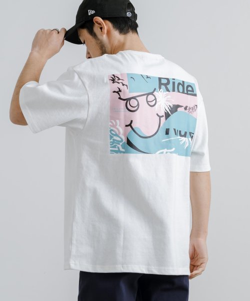 Rocky Monroe(ロッキーモンロー)/プリントT 半袖 Tシャツ メンズ レディース カットソー クルーネック イラスト ヘビーウェイト オーバーサイズ ビッグシルエット リラックス ゆったり ルー/ホワイト系1