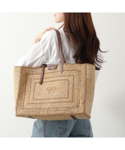 ANYA HINDMARCH(アニヤハインドマーチ)/ANYA HINDMARCH かごバッグ E/W Bow Tote 190572/ナチュラル