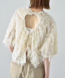 DRESSTERIOR/CODE A｜feather jacquard back open blouse/506058758