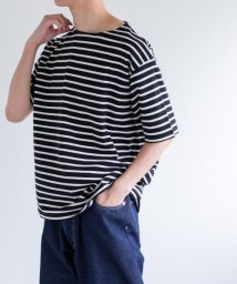 URBAN RESEARCH DOORS(アーバンリサーチドアーズ)/FORK&SPOON　ボートネックボーダーショートスリーブ/BLK×OFF