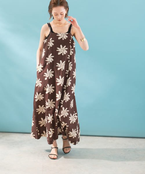 URBAN RESEARCH ROSSO(URBAN　RESEARCH　ROSSO)/sara mallika　FLOWERPRINT CAMIDRESS/BROWN