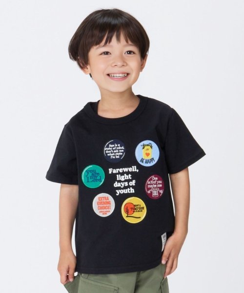 SHIPS Colors  KIDS(シップスカラーズ　キッズ)/《一部追加予約》SHIPS Colors:パッチワーク プリント TEE(80～130cm)◆/ブラック