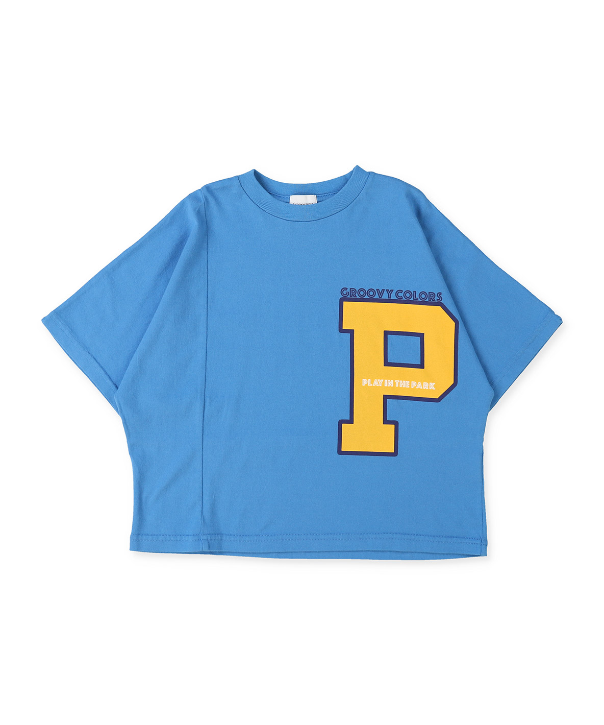 GROOVYCOLORS グルーヴィーカラーズ GROOVY COLORS P WIDEシルエットTシャツ ブルー BM GROOVYCOLORS グルーヴィーカラーズ GROOVY COLORS P WIDEシルエットTシャツ ブルー BM