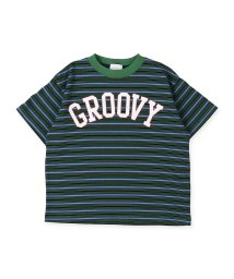 GROOVY COLORS(グルービーカラーズ)/マルチボーダーGROOVY Tシャツ/グリーン