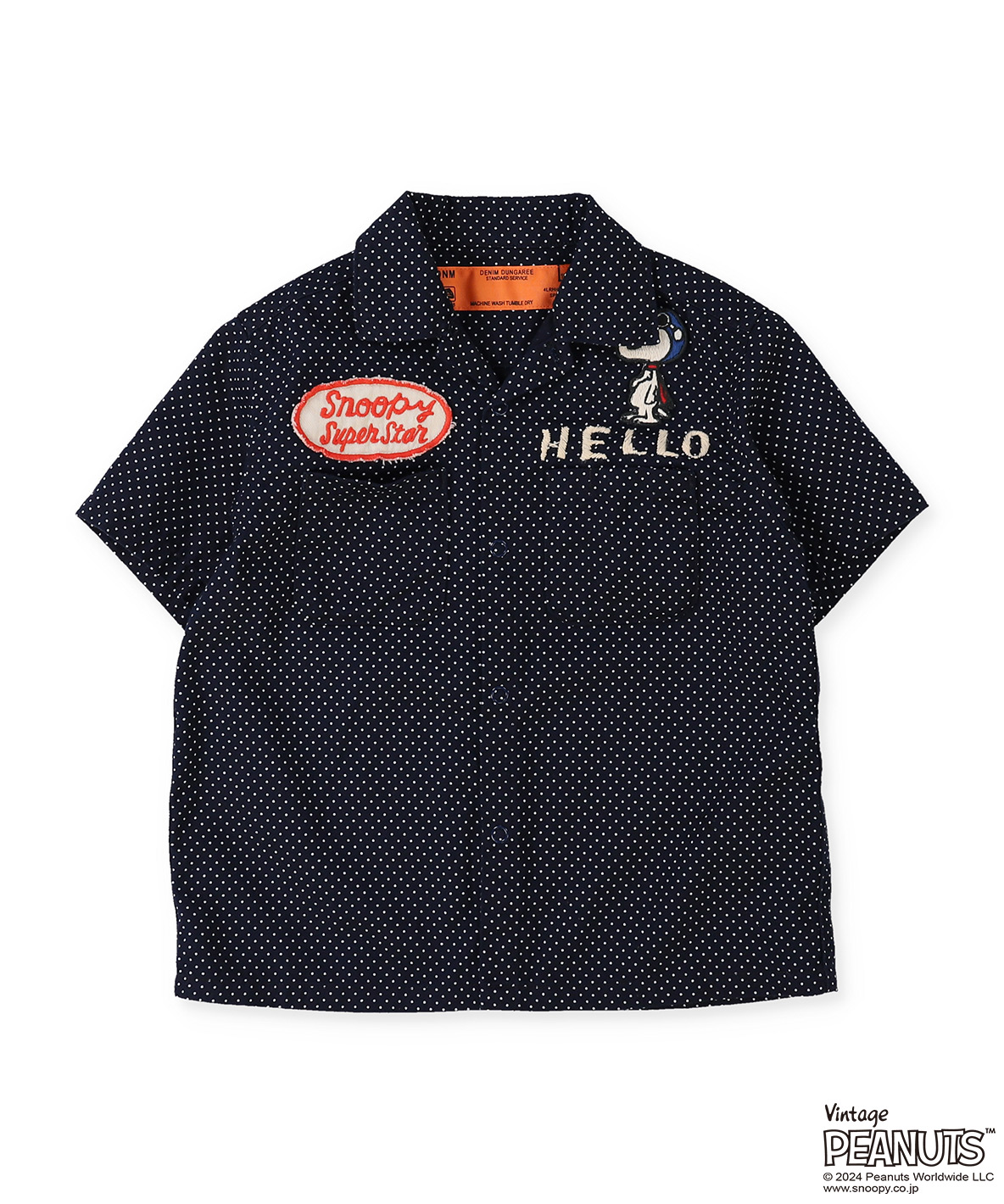 DENIMDUNGAREE デニムダンガリー DENIM DUNGAREE ツイル SNOOPY シャツ ネイビー 140cm DENIMDUNGAREE デニムダンガリー DENIM DUNGAREE ツイル SNOOPY シャツ ネイビー 140cm