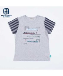 KP BOY(ケーピーボーイ)/KPBOY(ケーピーボーイ)デザートコットン天竺の電車Tシャツ(100～130)/グレー