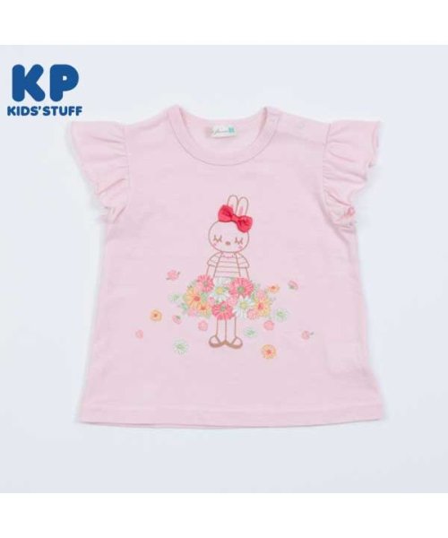 KP(ケーピー)/KP(ケーピー)お花のmimiちゃん半袖Tシャツ(80～90)/ピンク
