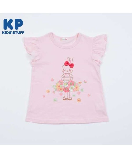 KP(ケーピー)/KP(ケーピー)お花のmimiちゃん半袖Tシャツ(100～130)/ピンク