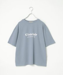 VENCE　EXCHANGE(ヴァンス　エクスチェンジ)/【接触冷感】USAコットンロゴプリントTシャツ/ブルー