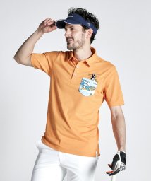 Munsingwear(マンシングウェア)/EXcDRY D－Tecトロピカルペンギン刺繍デザイン半袖シャツ/オレンジ