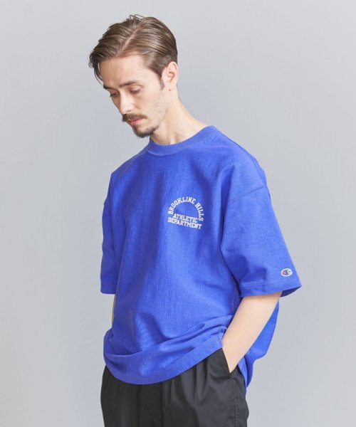 BEAUTY&YOUTH UNITED ARROWS(ビューティーアンドユース　ユナイテッドアローズ)/【別注】 ＜Champion＞  リバースウィーブ プリント Tシャツ/LT.BLUE