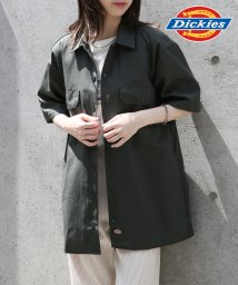 Dickies(Dickies)/【Dickies / ディッキーズ】SHIRTS SSFQ シャツ 羽織 半袖 ワークシャツ ロゴ ワンポイント ミドル丈 1574/ダークグリーン