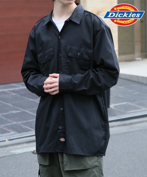 Dickies(Dickies)/【Dickies / ディッキーズ】SHIRTS LSFQ シャツ 羽織 長袖 ロングスリーブ ワークシャツ ロゴ　ワンポイント 574/ブラック 