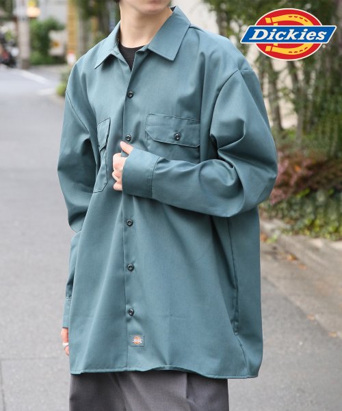 Dickies(Dickies)/【Dickies / ディッキーズ】SHIRTS LSFQ シャツ 羽織 長袖 ロングスリーブ ワークシャツ ロゴ　ワンポイント 574/グリーン