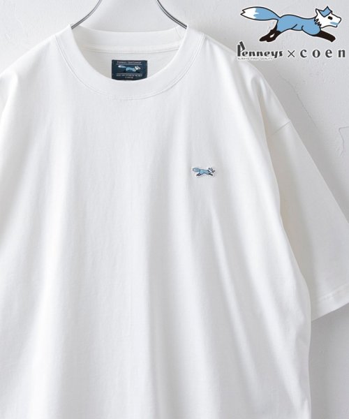 coen(coen)/Penneys（ぺニーズ）別注クルーネックTシャツ（WEB限定カラー）/WHITE