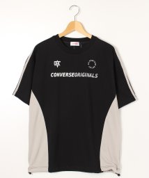 CONVERSE(コンバース)/【CONVERSE/コンバース】プリント袖2本ラインTシャツ/ブラック