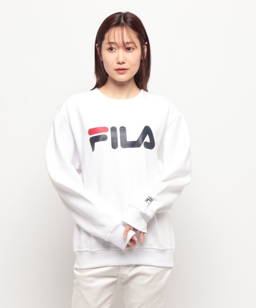 FILA(フィラ)/裏起毛デカロゴ トレーナー/ホワイト