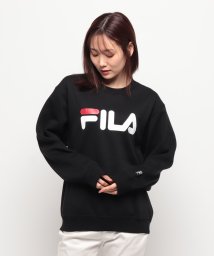 FILA(フィラ)/裏起毛デカロゴ トレーナー/ブラック
