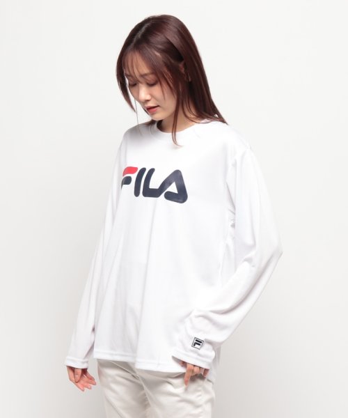 FILA(フィラ)/デカロゴ DRY 長袖Tシャツ/ホワイト