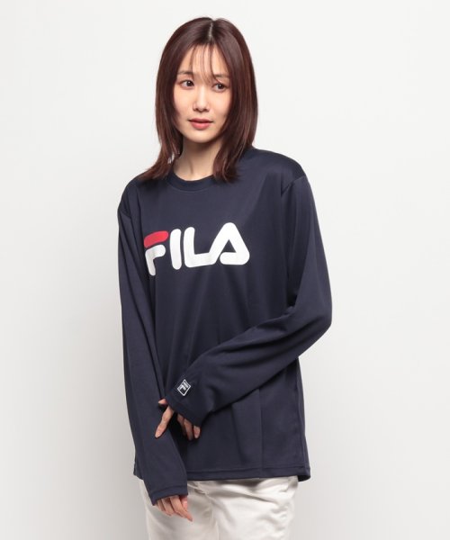 FILA(フィラ)/デカロゴ DRY 長袖Tシャツ/ネイビー