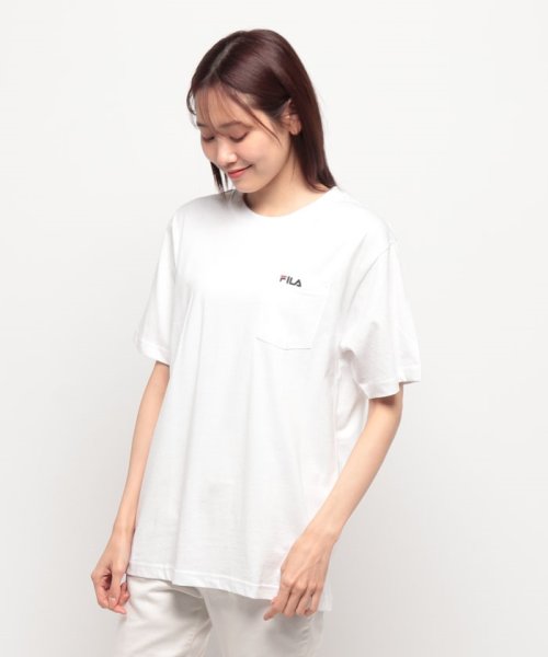 FILA(フィラ)/ポケット付きワンポイントTシャツ/ホワイト