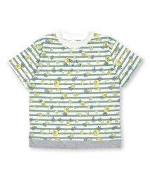 SLAP SLIP(スラップスリップ)/【お揃い】総柄プリント裾配色切り替えTシャツ(80~130cm)/グリーン系（フルーツ柄）