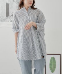 OLIVE des OLIVE/【nao】ストライプシャツ　トップス　シャツ　オフィス　インド綿　コットン100％　春/506052463