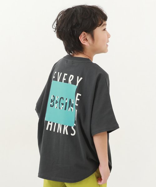 devirock(デビロック)/デビラボ スーパーBIGシルエット プリント半袖Tシャツ 子供服 キッズ 男の子 女の子 トップス 半袖Tシャツ Tシャツ /ブラック系3