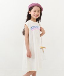 devirock(デビロック)/デビラボ BOXシルエット プリントタンクワンピース 子供服 キッズ 女の子 半袖ワンピース ノースリーブワンピース ワンピース /オフホワイト