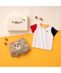 MIKI HOUSE HOT BISCUITS/ワンポイント半袖Tシャツ＆顔ドンブルマセット【BOX付き】/506059616