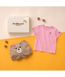 MIKI HOUSE HOT BISCUITS/ワンポイント半袖Tシャツ＆顔ドンブルマセット【BOX付き】/506059616