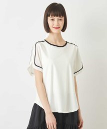 HIROKO BIS(ヒロコビス)/ショルダーステッチデザインTシャツ /洗える/ホワイト