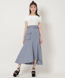 REDYAZEL(レディアゼル)/変形フラップポケットスカート/ブルー