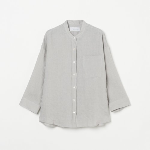 HELIOPOLE(エリオポール)/BAND COLOR LINEN SHIRT/ライトグレー