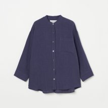 HELIOPOLE(エリオポール)/BAND COLOR LINEN SHIRT/ネイビー