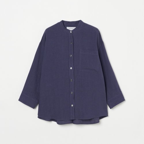 HELIOPOLE(エリオポール)/BAND COLOR LINEN SHIRT/ネイビー