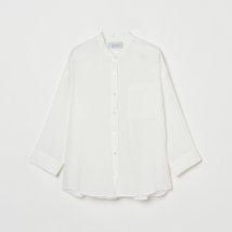 HELIOPOLE(エリオポール)/BAND COLOR LINEN SHIRT/ホワイト