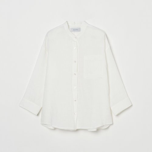 HELIOPOLE(エリオポール)/BAND COLOR LINEN SHIRT/ホワイト