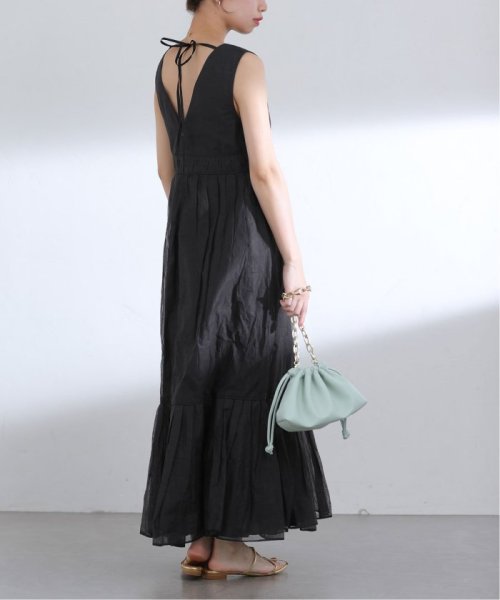 La Totalite(ラ　トータリテ)/【MARILYN MOON/マリリンムーン】sheer starched cotton dress/ブラック