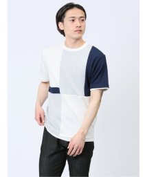 TAKA-Q(タカキュー)/切替 フェイククルーネック半袖Tシャツ/ネイビー