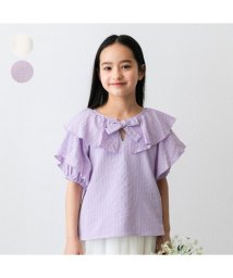 Crescent(クレセント)/【子供服】 crescent (クレセント) シフォンフリル半袖Tシャツ 80cm～130cm N42800/ラベンダー