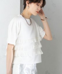 SHIPS WOMEN(シップス　ウィメン)/《一部予約》〈手洗い可能〉フリンジ デザイン ショート スリーブ TEE ◆/オフホワイト