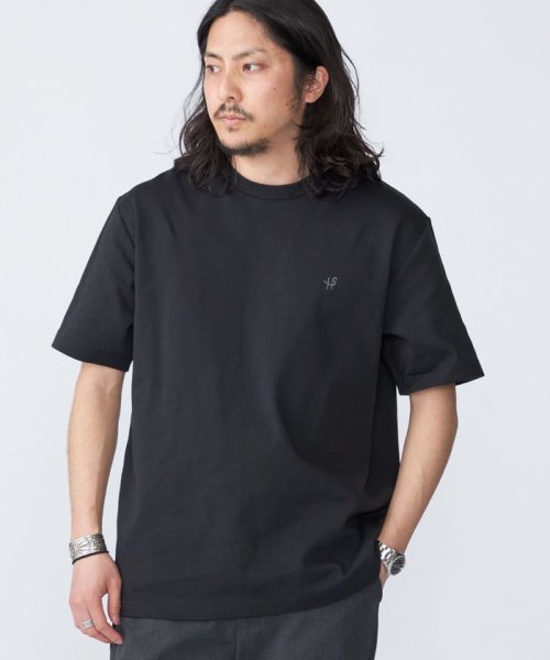 SHIPS MEN(シップス　メン)/*SHIPS:〈接触冷感・吸水速乾等〉STORATECH(TM）ワンポイントロゴ スムース Tシャツ/ブラック