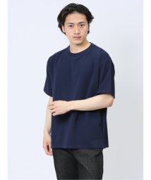 TAKA-Q/ふくれストライプ クルーネック半袖Tシャツ/506061248