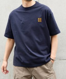 SHIPS any MEN(シップス　エニィ　メン)/SHIPS any: 〈ユニセックス〉BLAH BLAH BLAH.ワンポイント 刺繍 ルーズ Tシャツ◇/ネイビー