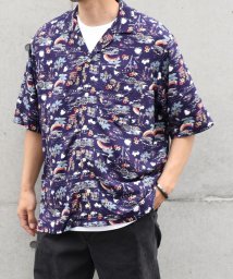 SHIPS any MEN(シップス　エニィ　メン)/【SHIPS any別注】HOOKANO: 〈手洗い可能〉レーヨン リラックス アロハ シャツ 24SS◇/ネイビー