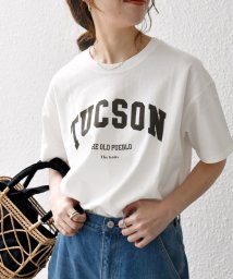 SHIPS any WOMEN(シップス　エニィ　ウィメン)/【SHIPS any別注】THE KNiTS: ラウンドヘム ロゴ ショート TEE 24SS/ホワイト