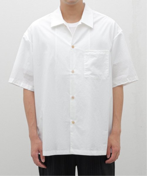 EDIFICE(エディフィス)/《予約》ブランケットステッチ レギュラーカラー 半袖シャツ/ホワイト