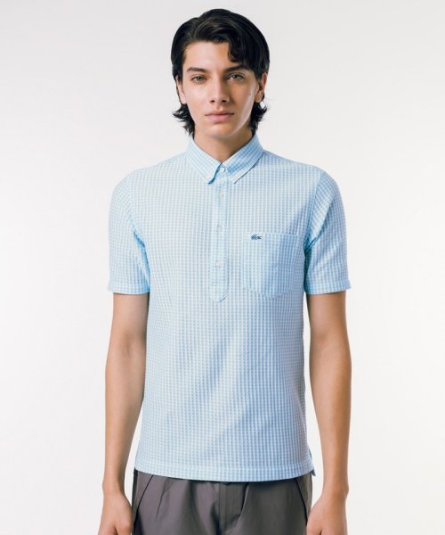 LACOSTE Mens(ラコステ　メンズ)/クールマックスブレンドジャガード半袖ポロシャツ/ライトブルー